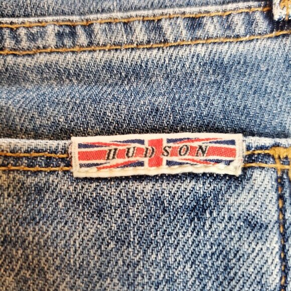 HUDSON SZ 27 Riley Relaxed Cropped Straight Exposed Zipper Stretch Jeans - Picture 13 of 15